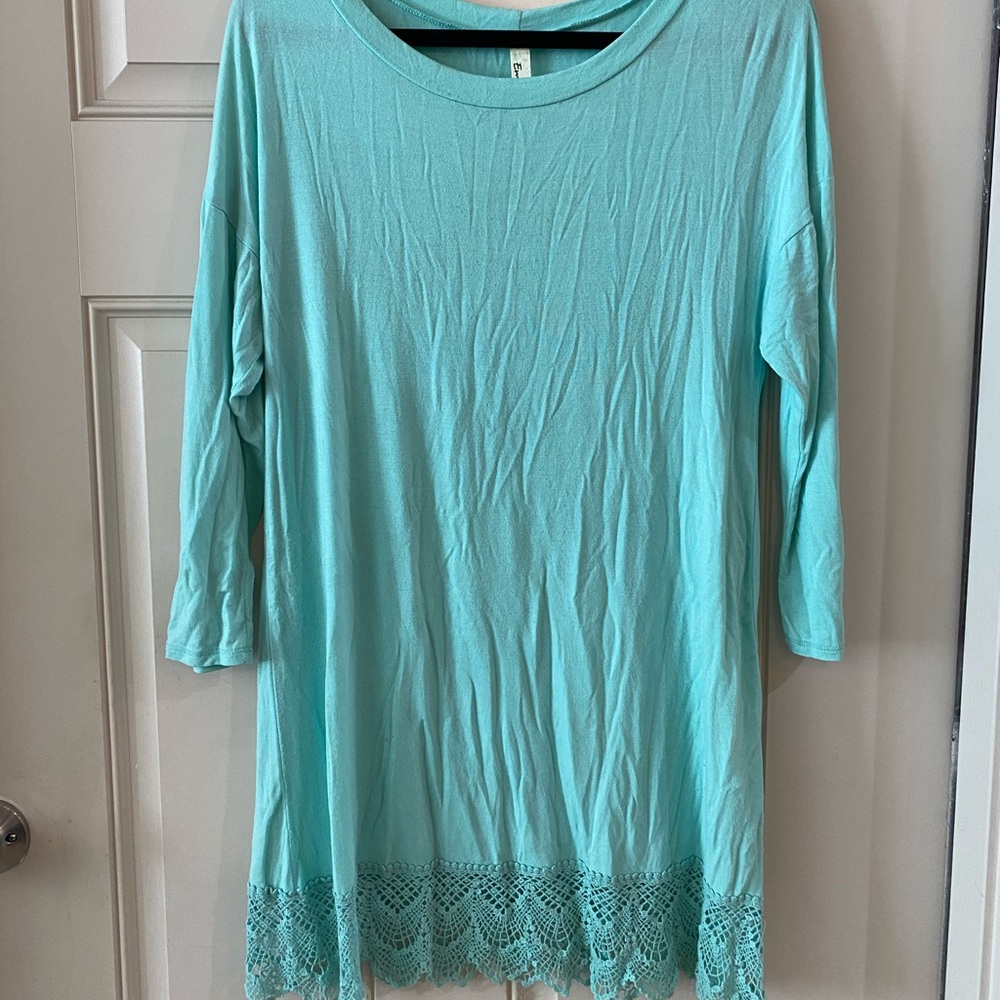 Aqua Knee Length Dress